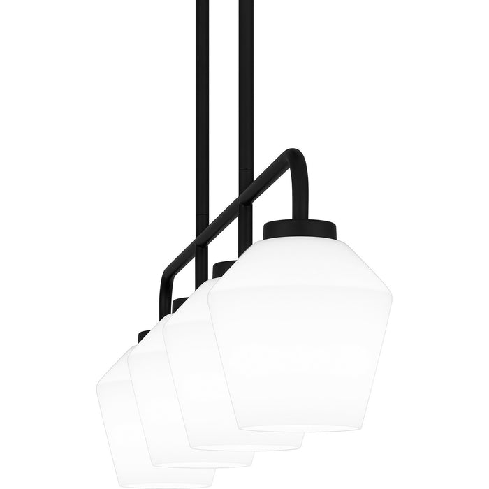 Quoizel NIE436MBK Four Light Linear Chandelier, Matte Black