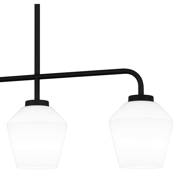 Quoizel NIE436MBK Four Light Linear Chandelier, Matte Black