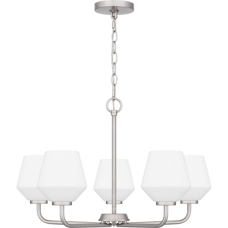 Quoizel NIE5025BN Five Light Chandelier, Brushed Nickel