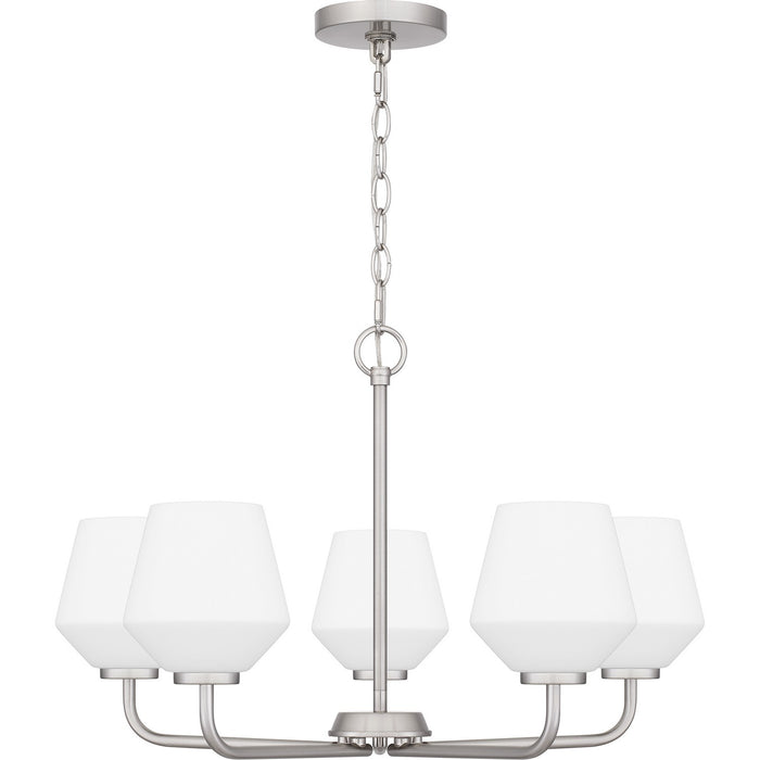 Quoizel NIE5025BN Five Light Chandelier, Brushed Nickel