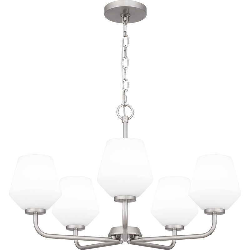 Quoizel NIE5025BN Five Light Chandelier, Brushed Nickel