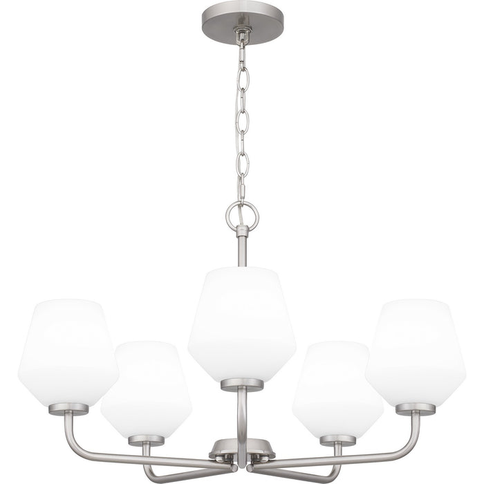 Quoizel NIE5025BN Five Light Chandelier, Brushed Nickel