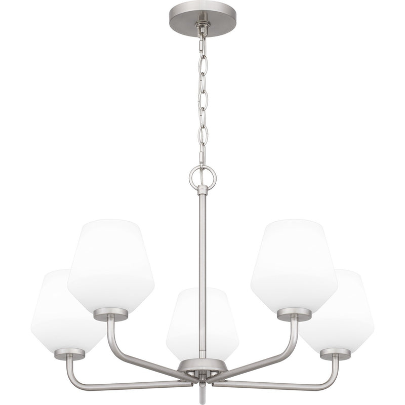 Quoizel NIE5025BN Five Light Chandelier, Brushed Nickel