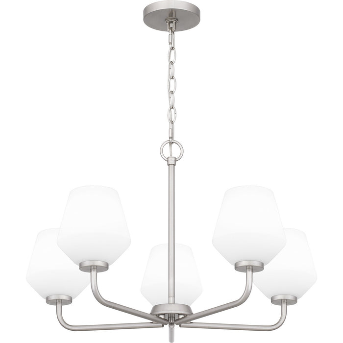 Quoizel NIE5025BN Five Light Chandelier, Brushed Nickel