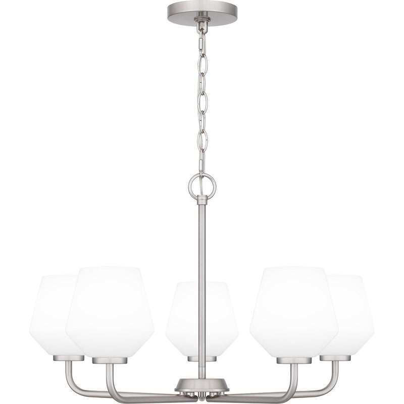 Quoizel NIE5025BN Five Light Chandelier, Brushed Nickel