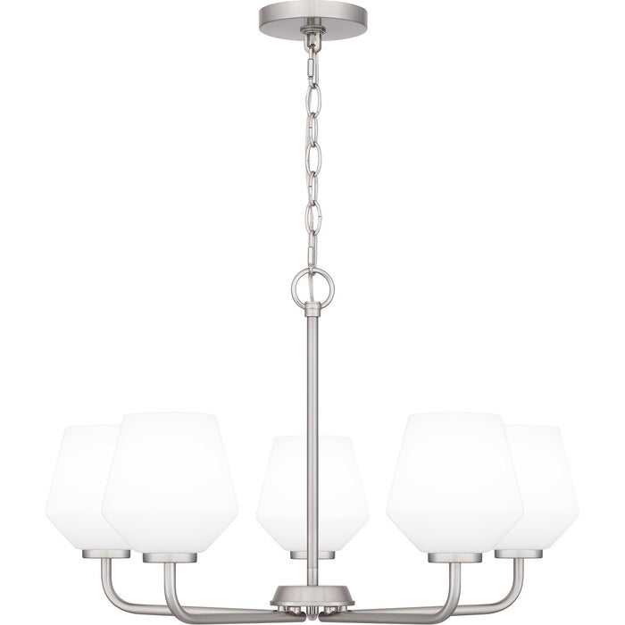 Quoizel NIE5025BN Five Light Chandelier, Brushed Nickel
