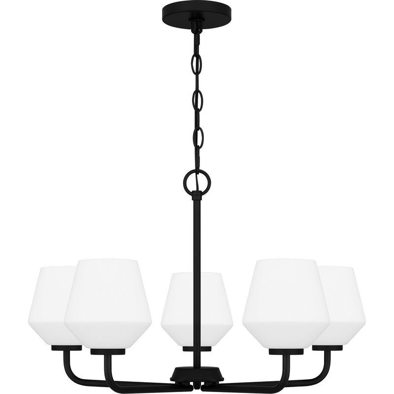 Quoizel NIE5025MBK Five Light Chandelier, Matte Black