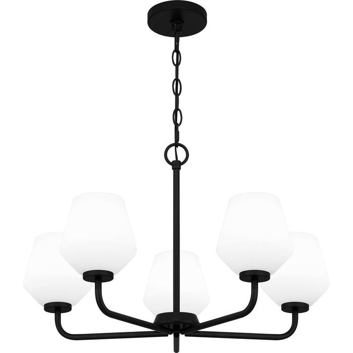 Quoizel NIE5025MBK Five Light Chandelier, Matte Black