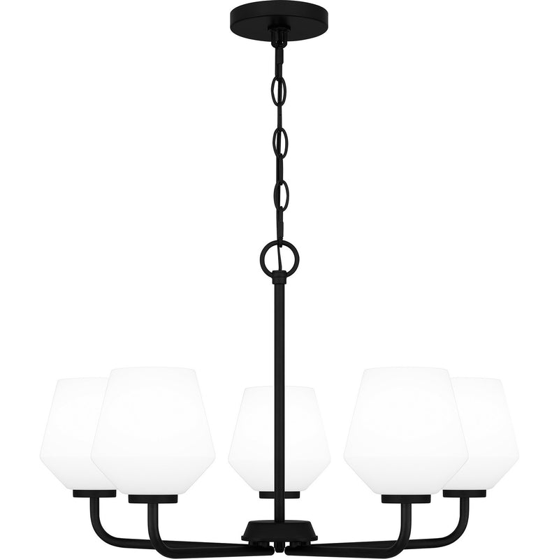 Quoizel NIE5025MBK Five Light Chandelier, Matte Black