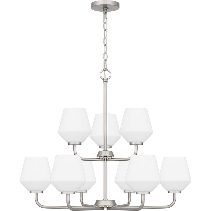 Quoizel NIE5028BN Nine Light Chandelier, Brushed Nickel