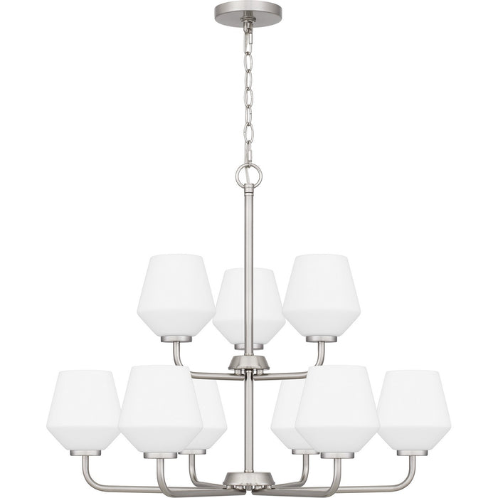 Quoizel NIE5028BN Nine Light Chandelier, Brushed Nickel