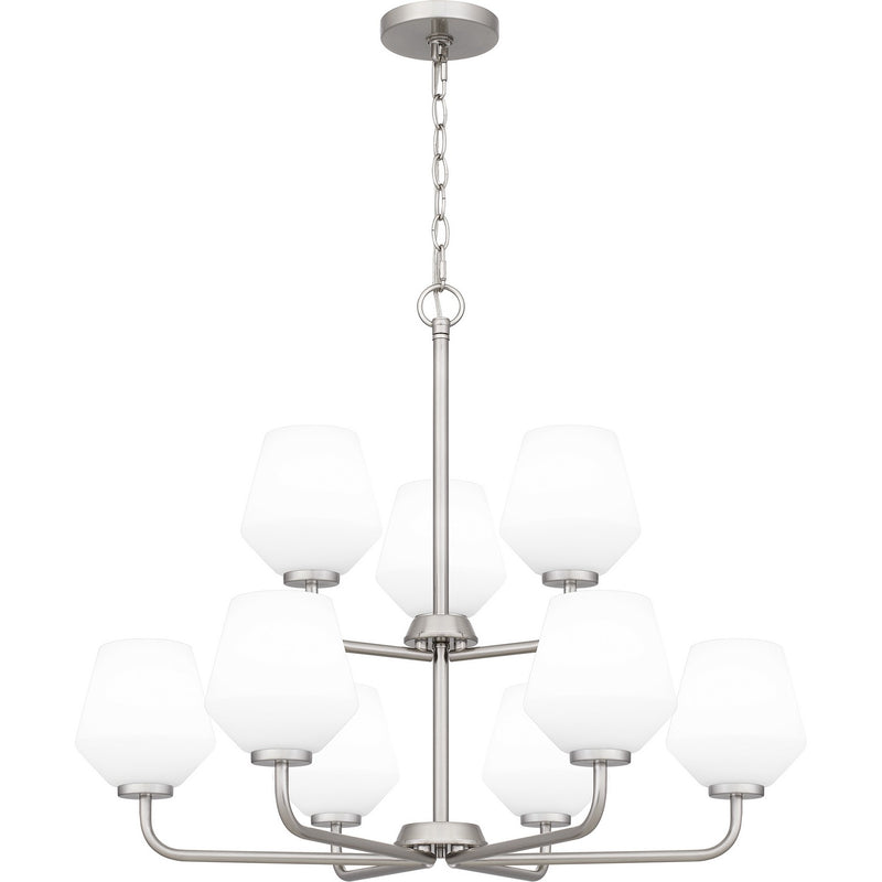 Quoizel NIE5028BN Nine Light Chandelier, Brushed Nickel