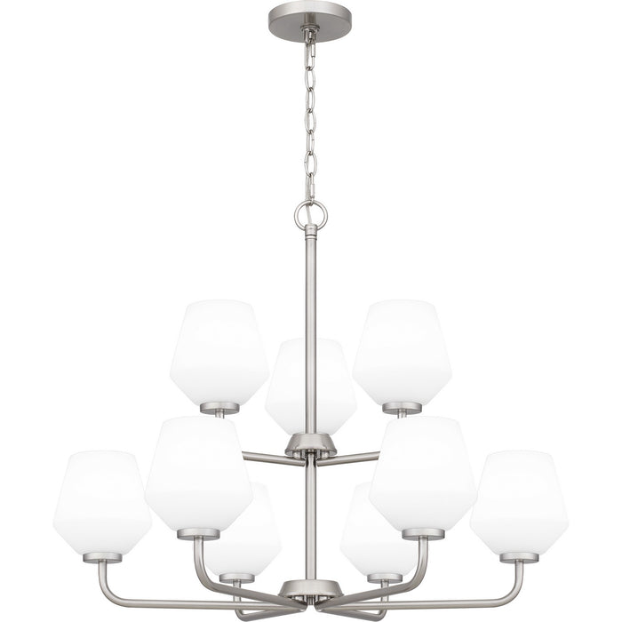 Quoizel NIE5028BN Nine Light Chandelier, Brushed Nickel