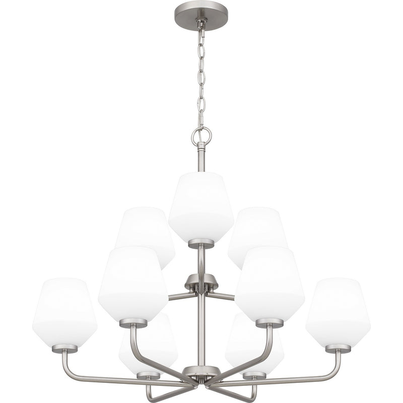 Quoizel NIE5028BN Nine Light Chandelier, Brushed Nickel