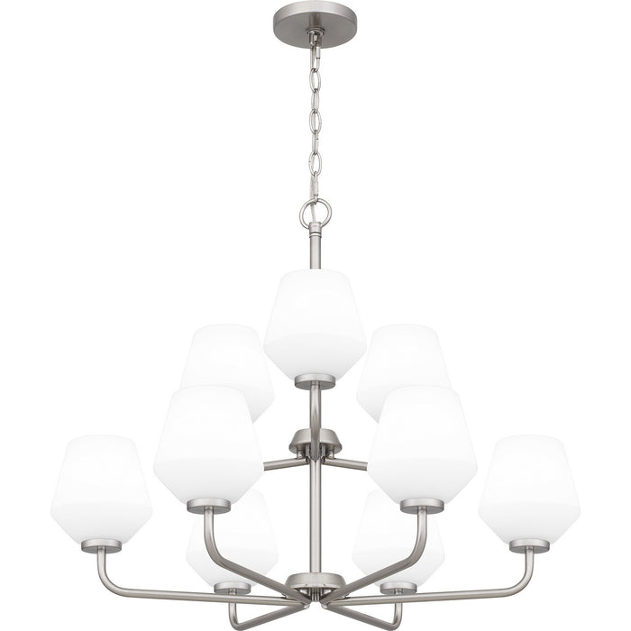 Quoizel NIE5028BN Nine Light Chandelier, Brushed Nickel