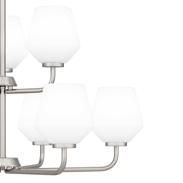 Quoizel NIE5028BN Nine Light Chandelier, Brushed Nickel