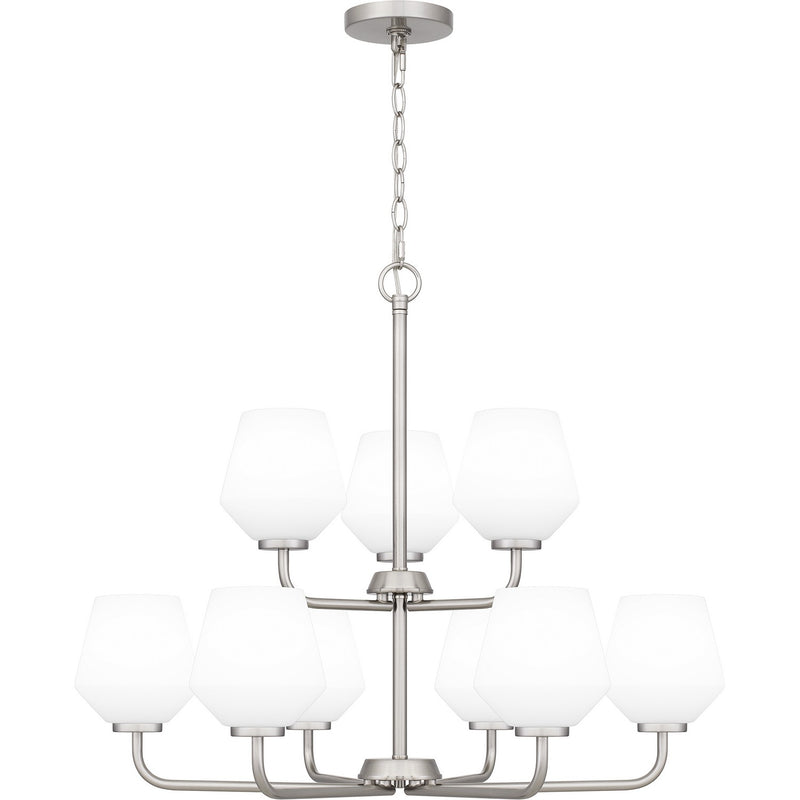 Quoizel NIE5028BN Nine Light Chandelier, Brushed Nickel