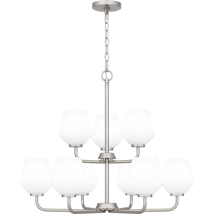 Quoizel NIE5028BN Nine Light Chandelier, Brushed Nickel