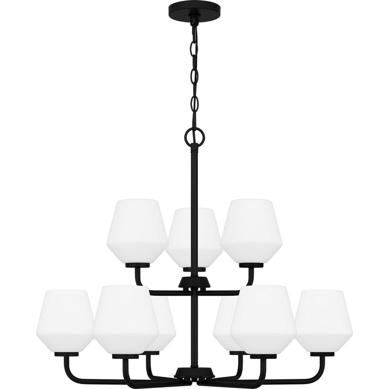 Quoizel NIE5028MBK Nine Light Chandelier, Matte Black