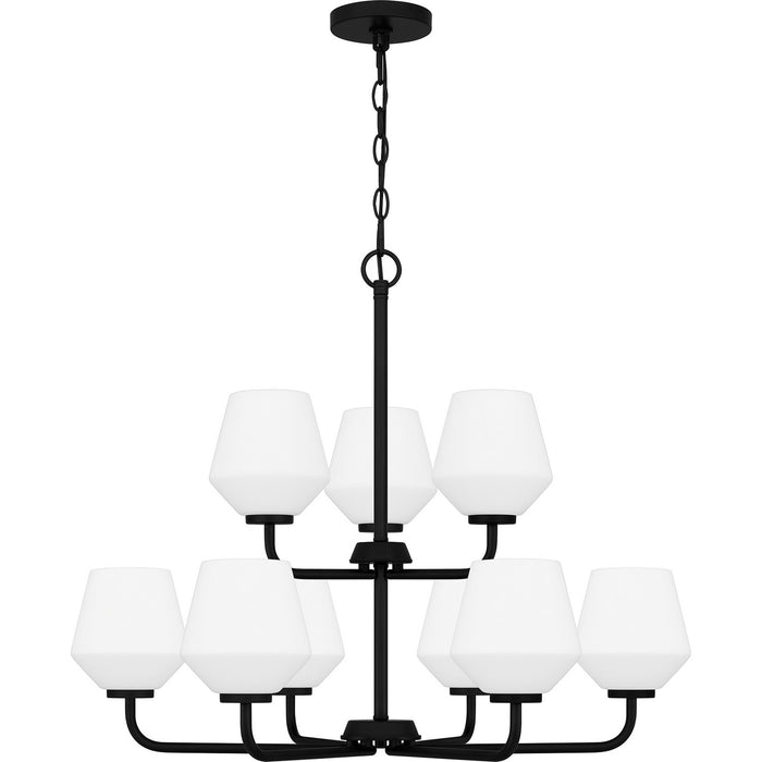Quoizel NIE5028MBK Nine Light Chandelier, Matte Black