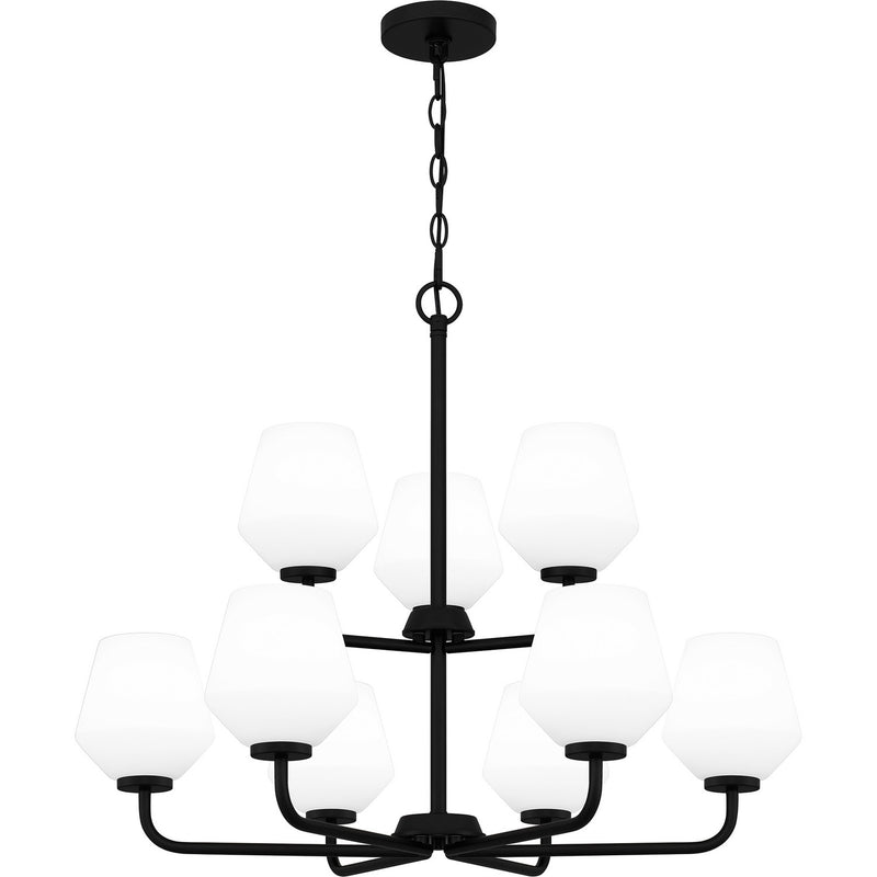 Quoizel NIE5028MBK Nine Light Chandelier, Matte Black