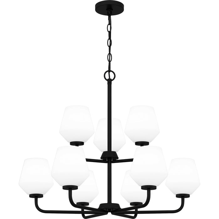 Quoizel NIE5028MBK Nine Light Chandelier, Matte Black