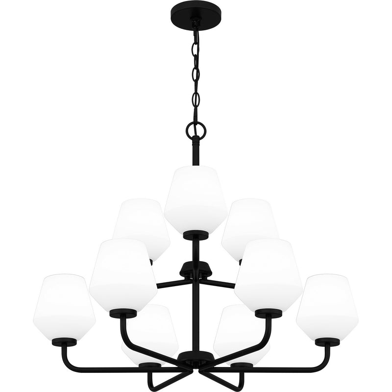Quoizel NIE5028MBK Nine Light Chandelier, Matte Black