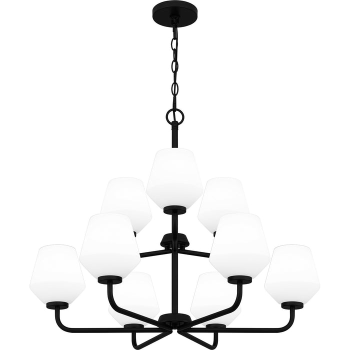 Quoizel NIE5028MBK Nine Light Chandelier, Matte Black