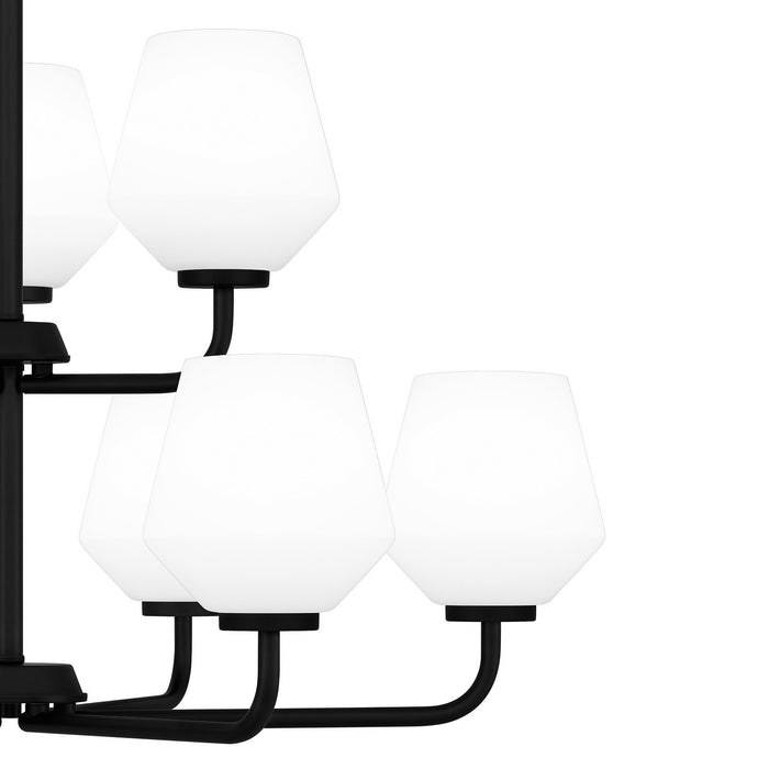 Quoizel NIE5028MBK Nine Light Chandelier, Matte Black
