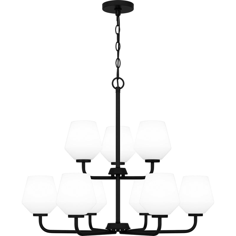 Quoizel NIE5028MBK Nine Light Chandelier, Matte Black