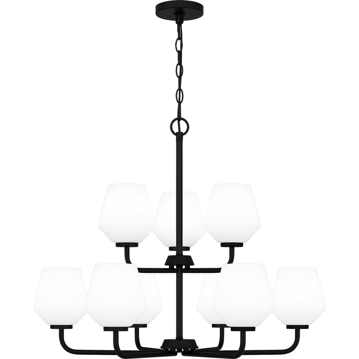 Quoizel NIE5028MBK Nine Light Chandelier, Matte Black