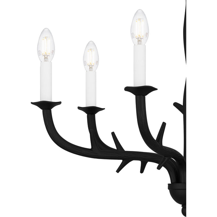 Quoizel OAK5025EK Six Light Chandelier, Earth Black