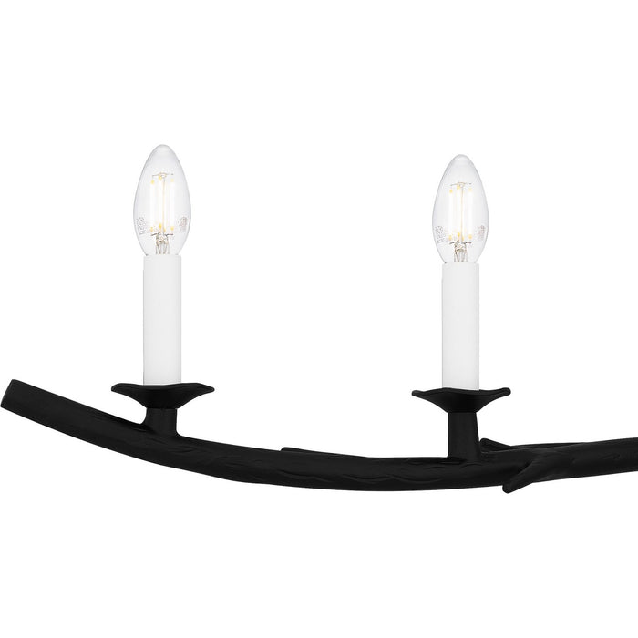 Quoizel OAK644EK Six Light Linear Chandelier, Earth Black
