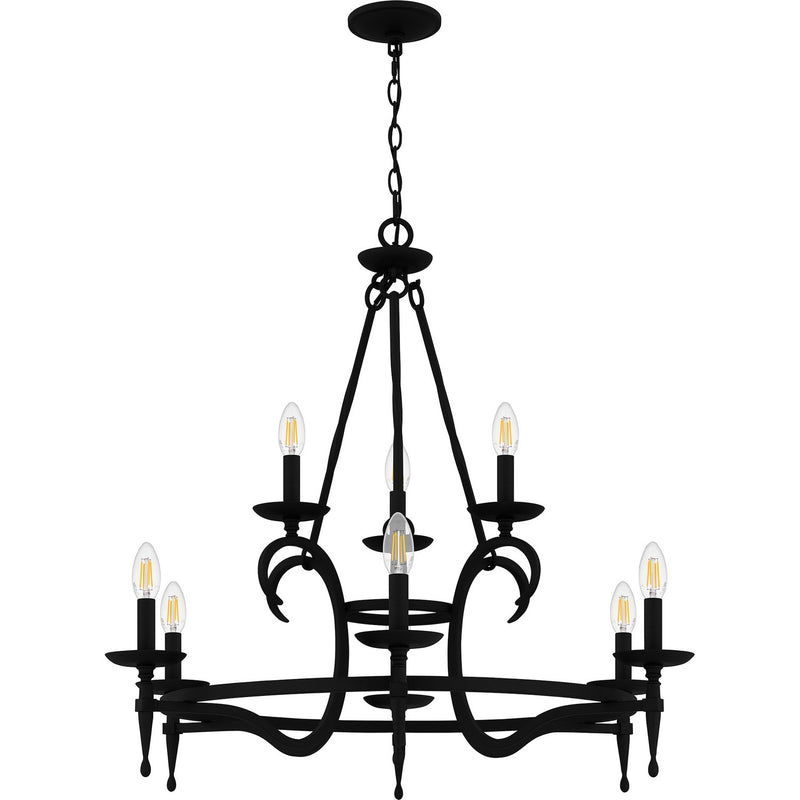 Quoizel OCA5032EK Nine Light Chandelier, Earth Black