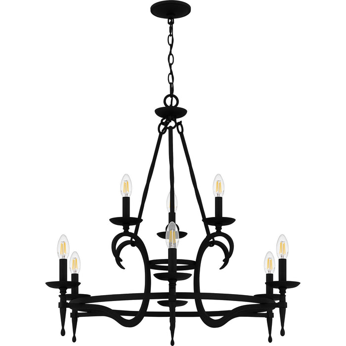 Quoizel OCA5032EK Nine Light Chandelier, Earth Black