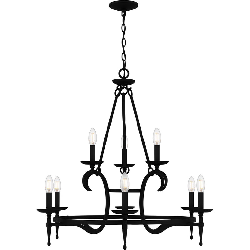 Quoizel OCA5032EK Nine Light Chandelier, Earth Black