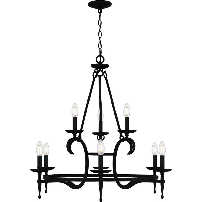 Quoizel OCA5032EK Nine Light Chandelier, Earth Black