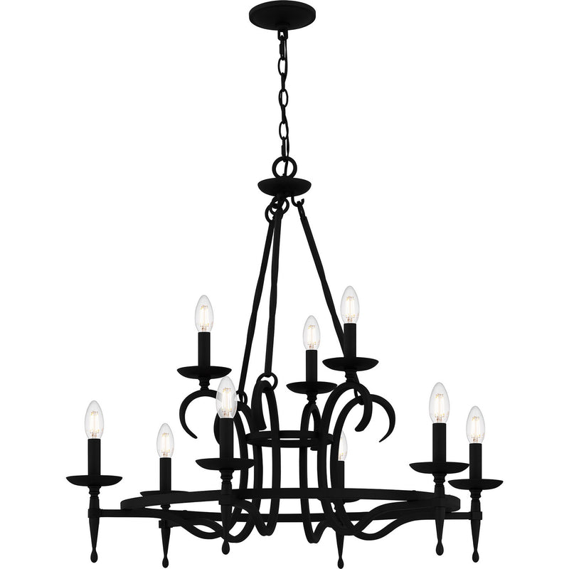 Quoizel OCA5032EK Nine Light Chandelier, Earth Black