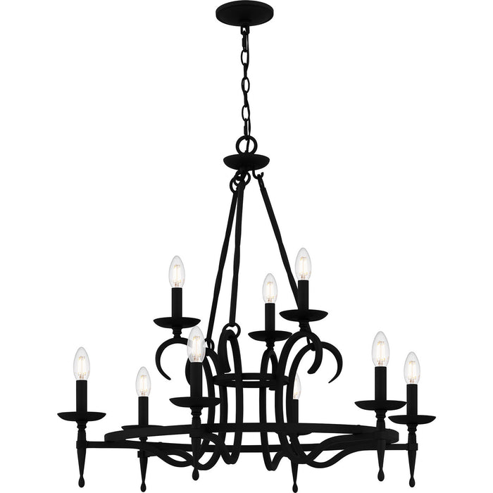 Quoizel OCA5032EK Nine Light Chandelier, Earth Black