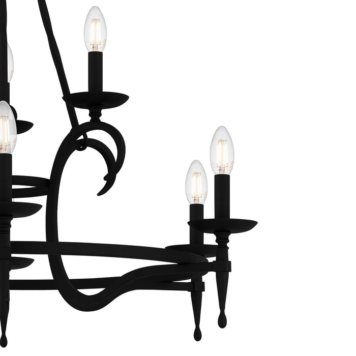Quoizel OCA5032EK Nine Light Chandelier, Earth Black