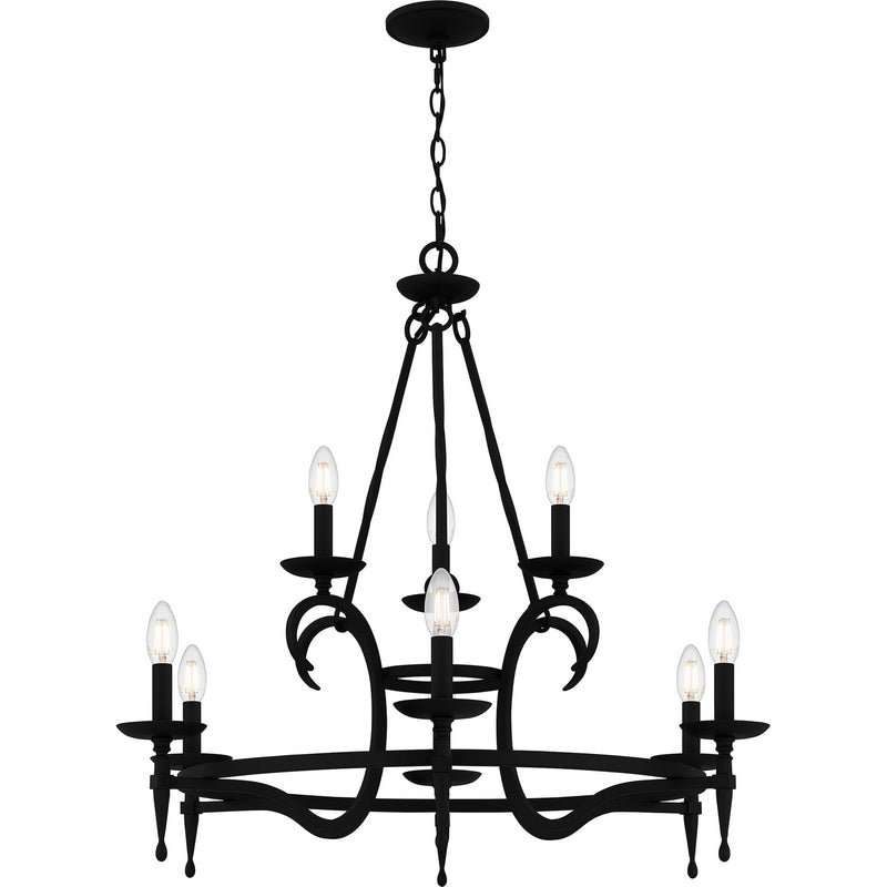 Quoizel OCA5032EK Nine Light Chandelier, Earth Black