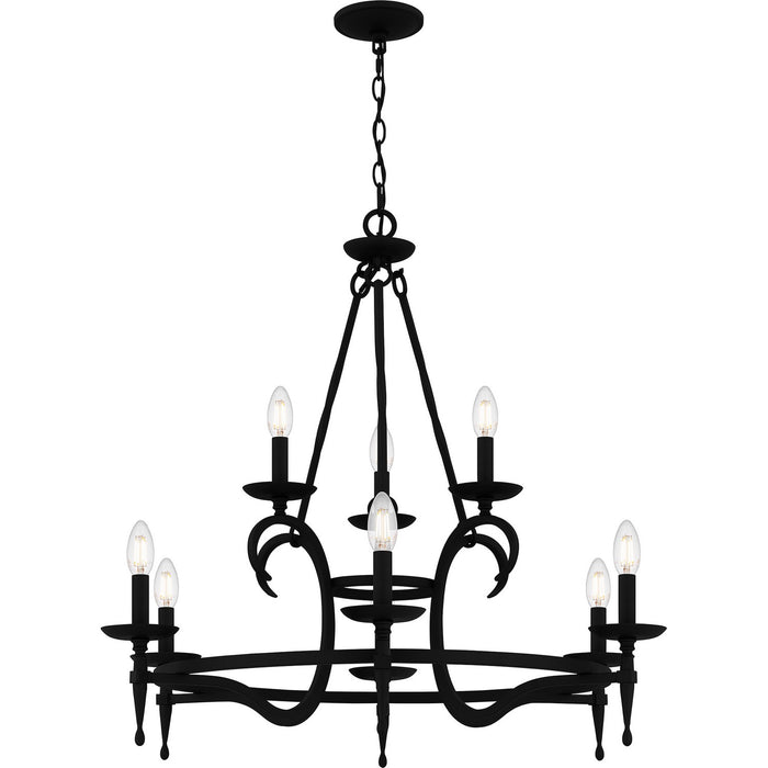 Quoizel OCA5032EK Nine Light Chandelier, Earth Black