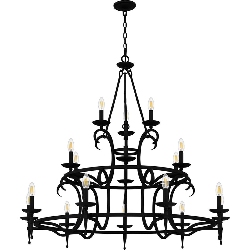 Quoizel OCA5046EK 18 Light Chandelier, Earth Black