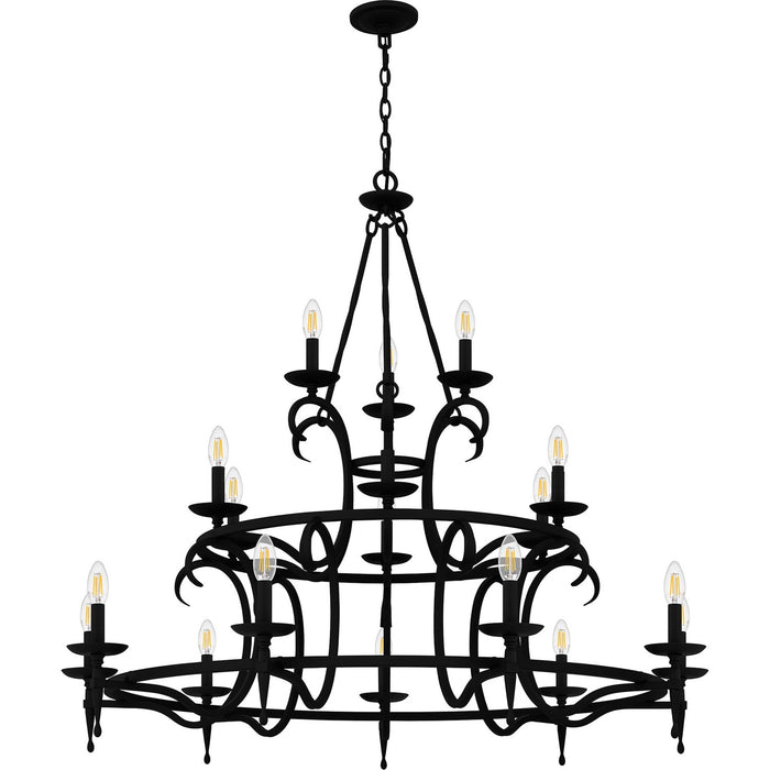 Quoizel OCA5046EK 18 Light Chandelier, Earth Black