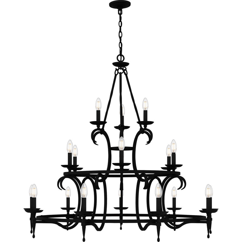 Quoizel OCA5046EK 18 Light Chandelier, Earth Black