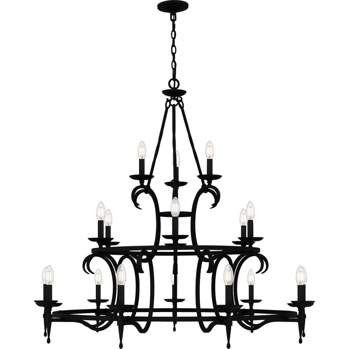 Quoizel OCA5046EK 18 Light Chandelier, Earth Black