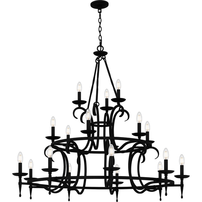 Quoizel OCA5046EK 18 Light Chandelier, Earth Black
