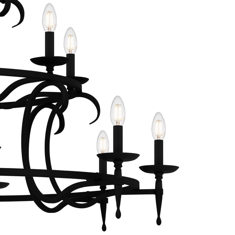 Quoizel OCA5046EK 18 Light Chandelier, Earth Black