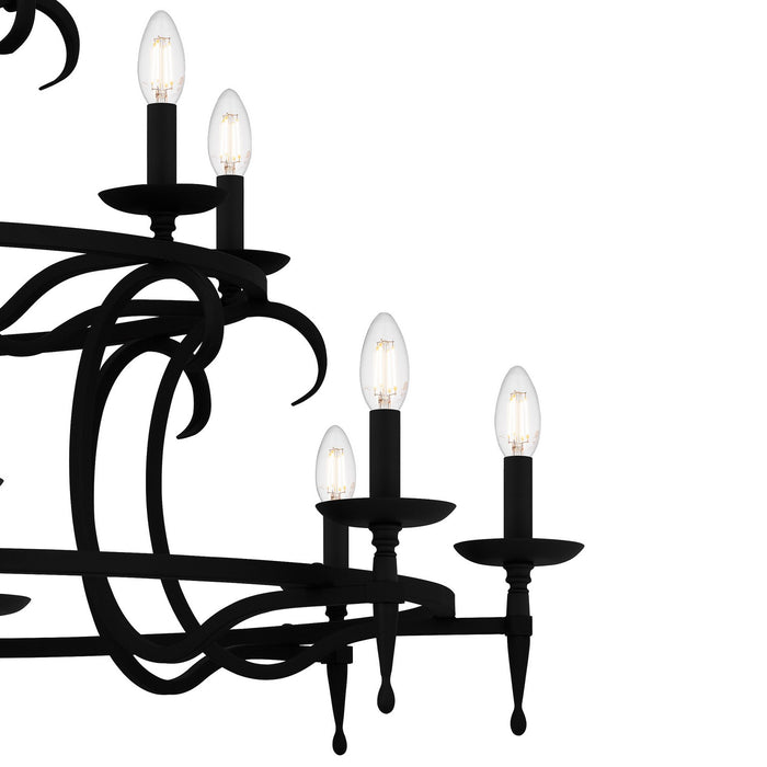 Quoizel OCA5046EK 18 Light Chandelier, Earth Black