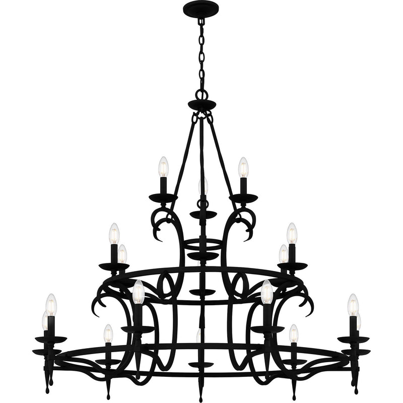 Quoizel OCA5046EK 18 Light Chandelier, Earth Black